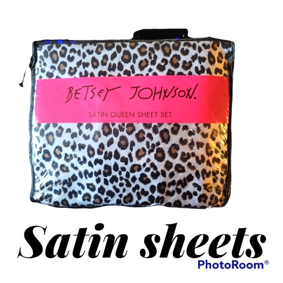 Betsey Johnson Satin Sheets - Queen, Leopard Print - Picture 1 of 1